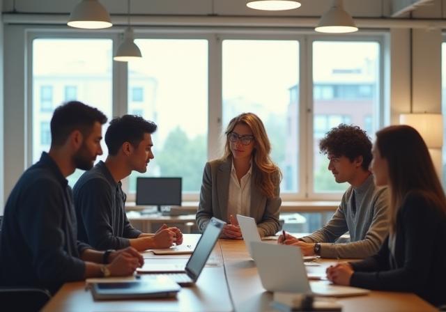 Tim NaturalneLeczenieb berkolaborasi di ruang kerja modern